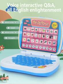 Zazumi Kids English Learning Laptop Toy For Boys And Girls With Interactive Keyboard Realistic Computer Model Early Education Typing Practice Birthday Christmas Gift Ideas