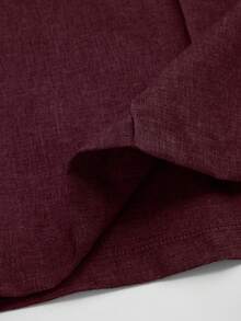 SHEIN Tall Quần âu công sở/đi làm đơn giản, thanh lịch, đa năng, trang trí nút cỡ lớn dành cho nữ - Màu Đỏ Sâu - Xem 4