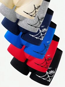 6件装男童舒适棉质蜘蛛印花三角裤 - 彩色 - 查看 5