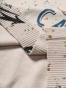 Manfinity Homme Men's Christmas Family Cartoon Pattern Men Sweater Casual Crew Neck Long Sleeve Sweater, Christmas