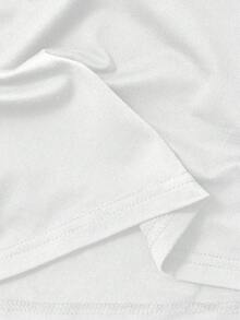 SHEIN Plus Size Women Geometric Print V-Neck 3/4 Sleeve Casual T-Shirt