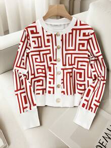 GlowEve 时尚优雅女士针织长袖T恤 - 紅色 - 查看 5