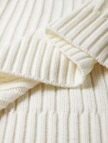 Manfinity CityGents Men's Casual Solid Color Knit Sweater, Autumn/Winter - White - View 6