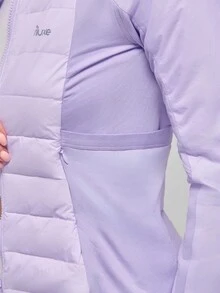SHEIN Unity 女士休闲拼布连帽夹克，秋冬 - 紫色 - 查看 7