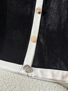 GlowEve 女式法式小众修身撞色黑色彼得潘领开衫和喇叭天鹅绒裤，秋冬 - 彩色 - 查看 4