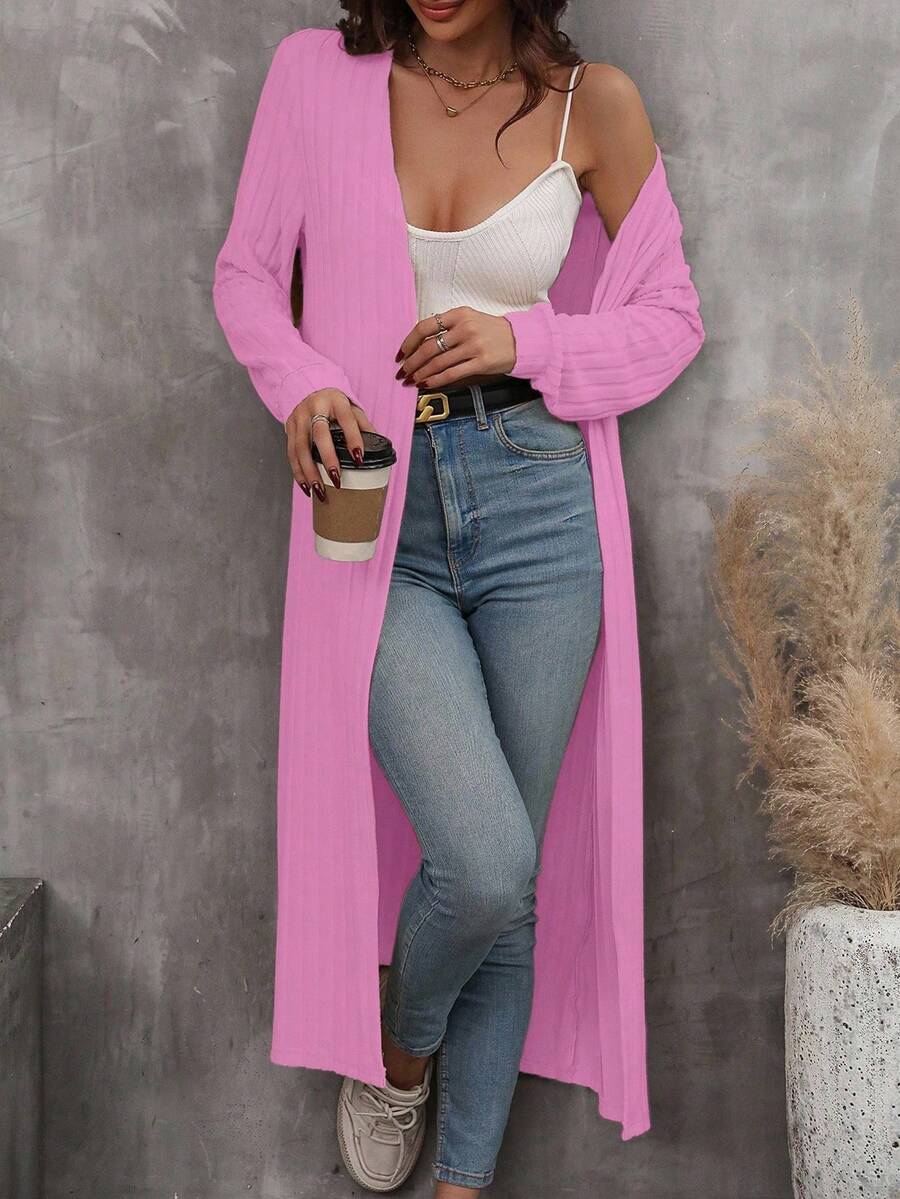 EMERY ROSE 女士休闲纯色浅紫色长袖轻薄外套，适合春、夏、秋、冬、派对、新年、感恩节、情人节、复活节等休闲场合穿着。 - 淡紫色 - 查看 1