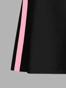 SHEIN 返校运动平纹针织连衣裙，适合秋冬季，运动赛事，宝蓝色，篮球号码 23，青少年女孩休闲运动街头服饰，朋克，短袖中长连衣裙，夏季酷炫服饰系列，异想天开，基础款，运动风格，休闲舒适，秋季个性风格，复古连衣裙，简约时尚，Y2K 连衣裙 - 彩色 - 查看 6