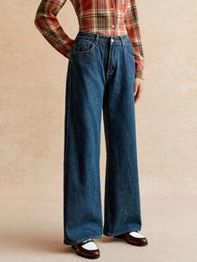 Écloséra Loose Fit Denim Jeans, Fashionable For Summer - Medium Wash - View 4