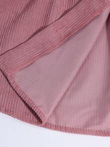 SHEIN Maternity Fashionable Minimalist Solid Color Corduroy Jacket - Dusty Pink - View 8