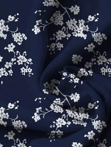 EMERY ROSE Women's Casual Vacation Front Button V-Neck Loose Flare Sleeve Shirt, Minimalist Design, Suitable For Summer And Vacation, Small Ditsy Floral Women Summer Blouse Top Floral Blouse Women Chic Blouses For Women