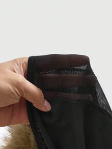 ROMWE Grunge Punk Y2K 渐变色毛茸茸拼布透视网眼性感紧身吊带背心 - 彩色 - 查看 5