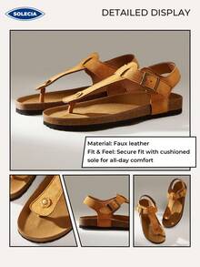 Solecia Women's Casual Outdoor Spring And Summer Sandals, Solid Color Toe Post Flat Sandals Spring Break Easter - Yellow - View 10