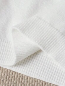 SHEIN Baby Boy Casual Minimalist Long Sleeve Sweater, Suitable For Summer - White - View 6