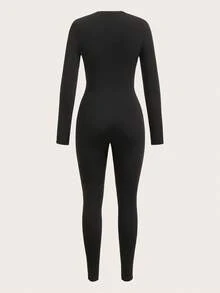 Easithlete Damen Slim Fit Outdoor Jumpsuit mit kontrastfarbenem Patchwork – Modischer, figurbetonter Einteiler für sportliche & lässige Anlässe