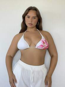 Nezia Cruz Floral Print Sexy Beach Summer Bikini Top For Women