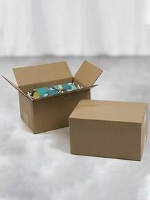 10 scatole con coperchi, scatole da spedizione in cartone ondulato marrone per confezioni regalo, imballaggio fai-da-te per Natale, Ognissanti e altre festività - Multicolore - Visualizzare 3