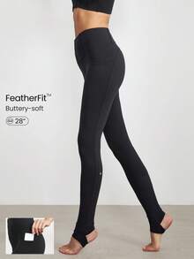 GLOWMODE 28" FeatherFit™ Hiệu ứng áo nịt ngực Eo Quần legging Stirrup Với túi - màu đen - Xem 1