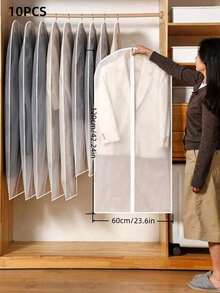 1/5/10 Stück große Kleidersäcke, staubdichte Aufbewahrungshüllen mit Reißverschluss, Kleiderschrank-Organizer für Mäntel, Anzüge, Jacken, Reise und Zuhause, mit transparentem Fenster