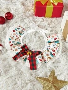 PETSIN 1PC Pet Christmas Holiday Decoration Necklaces, Decorative Items For Dogs, Cat Wet Wipes, Bibs, Bow Ties, Bows