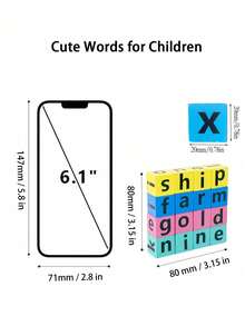 40 Cards 3D Letter Blocks Word Spelling Game Vocabulary Building Educational Toy Set For Preschool Kindergarten Classroom Holiday Gift Parent Child Interaction Learning Activities - Multicolor - View 10