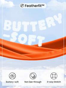 GLOWMODE FeatherFit™ U-Back Cropped Active Tank & 4.3" Tummy Control Biker Shorts Set Low Impact Yoga Daily - Orange - View 6