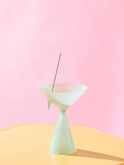 Joivida 1pc Sky-Blue Glass Incense Stick Holder Decorative Incense Device Incense Holder Household Zen-Style Incense Burner Incense Tray Incense Stick Holder