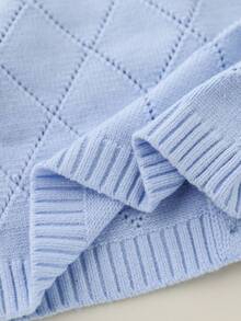 SHEIN Playful Pals 2件套时尚女婴长袖上衣和裙子套装 - 淺藍色 - 查看 7