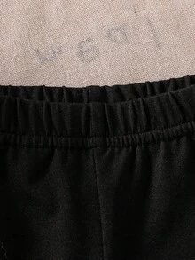 SHEIN 新生儿休闲秋冬时尚针织蝴蝶结夹克和纯色裤子套装 - 灰色 - 查看 6