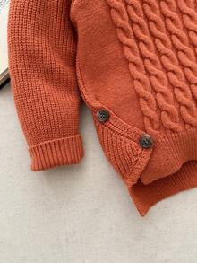 Blossori Young Boys' French Elegant Jacquard Knit Sweater Autumn Winter Clothes ForGirln - Red - View 4