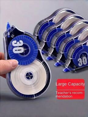 1/5 piezas Cinta correctora de gran capacidad, suave y sin roturas, con un diseño creativo de Milven, para uso escolar y de oficina, útiles escolares esenciales para el regreso a clases