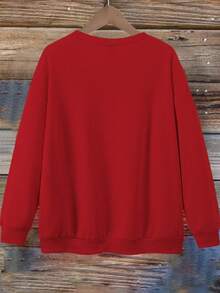 EMERY ROSE 圣诞树印花圆领卫衣、圣诞卫衣、雪花卫衣、全身印花圣诞卫衣、秋冬 - 彩色 - 查看 2