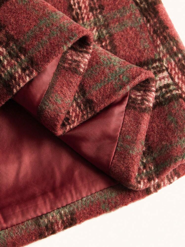 Karierter Tweed-Minirock im Vintage-Stil für Frühling, Sommer und Herbst, Damen Büro-Lässig-Top für Frühling, Sommer und Neujahr