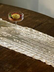 Cirelle 1 pieza Mantel de gasa estilo bohemio para bodas, baby shower/bridal shower, decoración de fiesta de vacaciones, corredor de mesa rústico de tela de vestir de queso de gasa