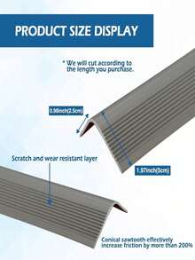 1 件 1 米/3.3 英尺楼梯鼻橡胶边缘，防滑自粘台阶边缘保护器，撕下并粘贴楼梯鼻，适用于室外和室内