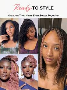 SMART&MATCH Afro Kinky Bulk Human Hair Black And Pink Bulk Braiding Hair Extension For Mini Twists Locs Crochet Human Hair Extensions For Knotless Braids Halloween