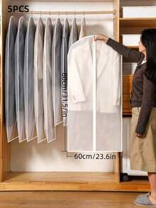 1/5/10 Stück große Kleidersäcke, staubdichte Aufbewahrungshüllen mit Reißverschluss, Kleiderschrank-Organizer für Mäntel, Anzüge, Jacken, Reise und Zuhause, mit transparentem Fenster