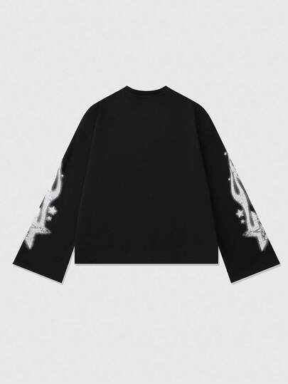 Goth T-shirt court surdimensionné imprimé pour hommes