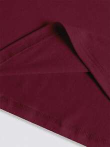 EMERY ROSE Christmas A Large-Sized Wine-Red Round-Neck Long-Sleeved T-Shirt, Comfortable And Versatile - Burgundy - View 3