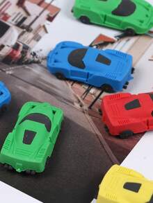 4个装创意卡通汽车造型橡皮擦干净柔软易擦除可拆卸儿童橡皮擦文具奖品小学生开学 - 彩色 - 查看 5