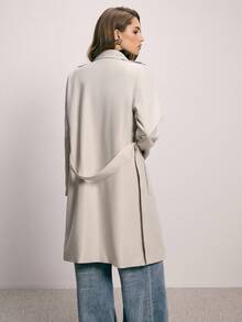 ATUI Studio Áo vest vest vải tuýt cao cấp thời trang đường phố thanh lịch và giản dị mùa thu dành cho nữ, trang phục mùa thu dành cho nữ, áo đi chơi dành cho nữ - Màu be - Xem 4