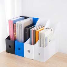 Organizador de escritorio plegable de plástico grueso, estantería para estudiantes, dormitorio, regreso a la escuela, útiles escolares