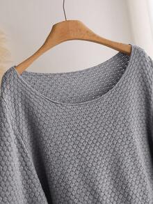 CosyJoli Pull ample décontracté à encolure ronde, taille cintrée, manches lanternes, patchwork, volants à l'ourlet