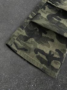 SHEIN 男童休闲迷彩宽松牛仔工装裤