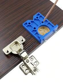 1/2 件隐藏式铰链夹具套件 35 毫米木工钻孔锯套装 木工工具适用于门框橱柜门铰链安装 DIY - 藍色 - 查看 1