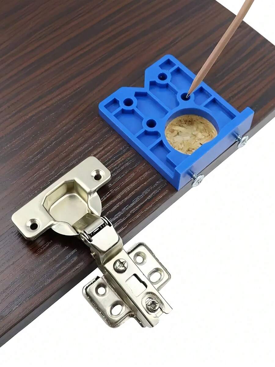 1/2 件隐藏式铰链夹具套件 35 毫米木工钻孔锯套装 木工工具适用于门框橱柜门铰链安装 DIY - 藍色 - 查看 1