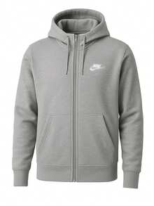 Nike Club Men's Full-Zip Hoodie Grey - Grey - View 1