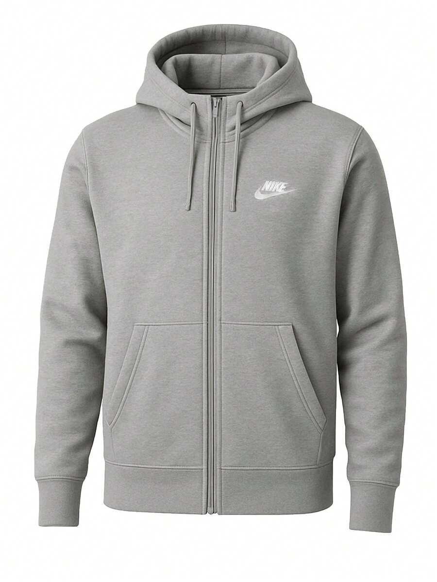 Nike Club Men's Full-Zip Hoodie Grey - Grey - View 1