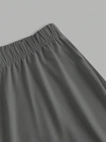 SHEIN PETITE Bộ 3 quần bó cạp chun co giãn cạp chun quần ống loe bó sát cho nữ - Nhiều màu - Xem 5