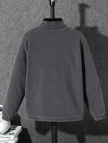 SHEIN 男童休闲日常百搭舒适保暖立领宽松加厚拉链外套，适合生日派对、晚宴、演出、婚礼、洗礼、开幕式等场合，日常穿着也十分合适，适合上学、旅行、运动，尤其适合秋冬季节。 - 深灰色 - 查看 3
