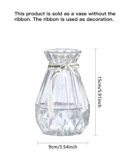 1pc Glass Vase Hydroponic Plants Groen Pothos Dried Flower Living Room ation Arrangement Ornament view 4